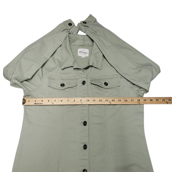 Celebrity Pink Denim Jacket Sz XL – Sage Green Stretch, Longline Button Front - Picture 7 of 10
